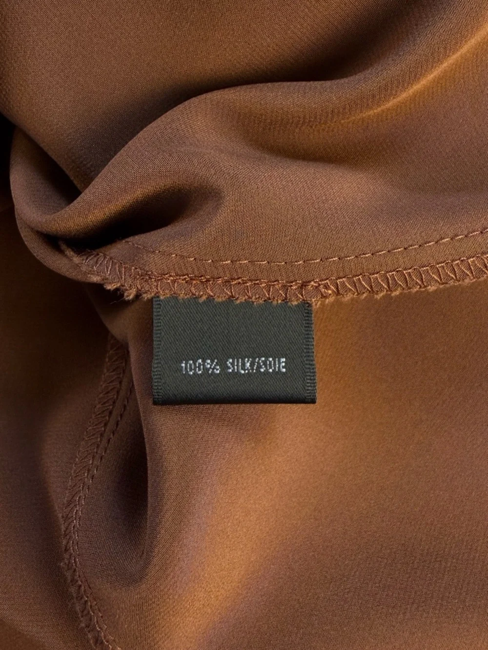 Lafayette 148 New York Chocolate Brown Silk Button-Down Blouse Size 6 - Picture 5 of 11